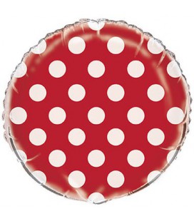 Red Polka Dots Mylar Balloon
