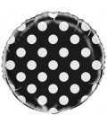 Ballon Mylar Noir à Pois