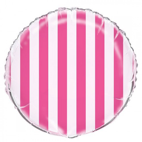 Magenta Stripes Mylar Balloon