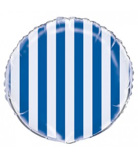 Folienballon Königsblau mit Streifen