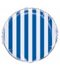 Folienballon Königsblau mit Streifen