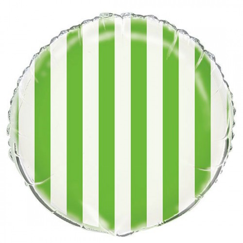 Folienballon Zitronengrün mit Streifen