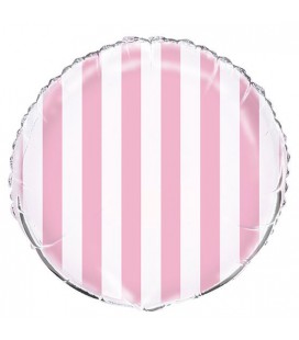 Folienballon Rosa mit Streifen