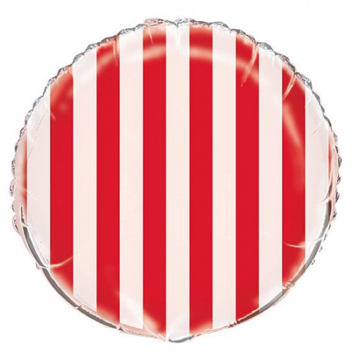 Folienballon Rot mit Streifen