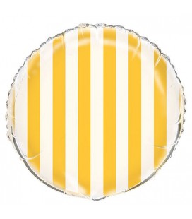 Folienballon Gelb mit Streifen