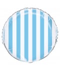 Folienballon Hellblau mit Streifen