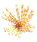 24 Yellow Striped Paper Straws