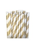 24 Mint Green Striped Paper Straws
