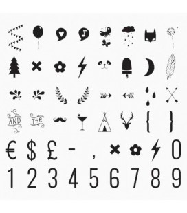 Set Lightbox Chiffres & Symboles Noirs