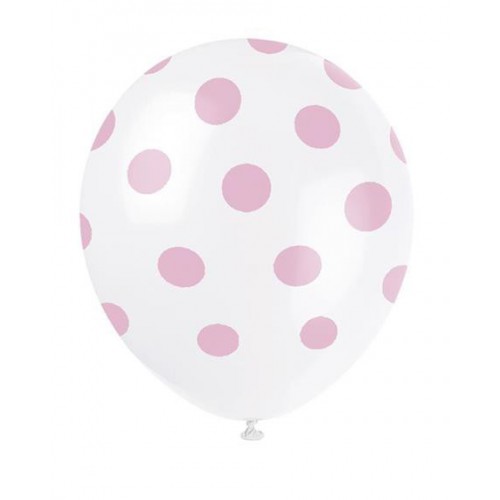 6 Pink Dots Balloons