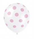 6 Ballons à Pois Roses