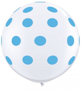 6 Light Blue Dots Balloons