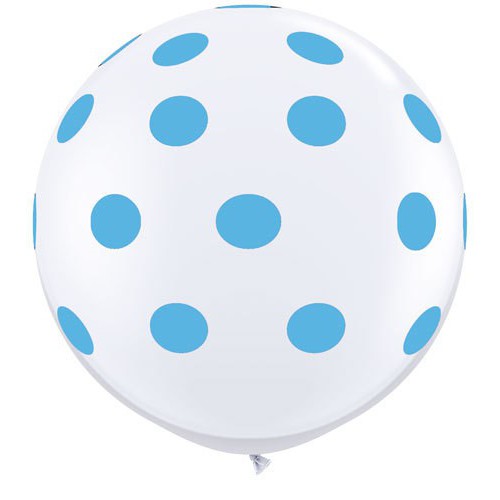 6 Light Blue Dots Balloons