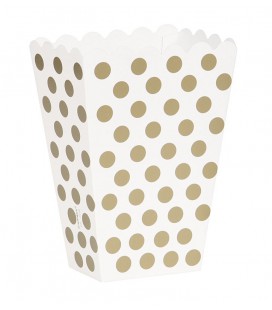 8 Gold Polka Dots Treat Boxes