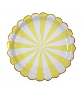 8 Grandes Assiettes Jaune Meri Meri
