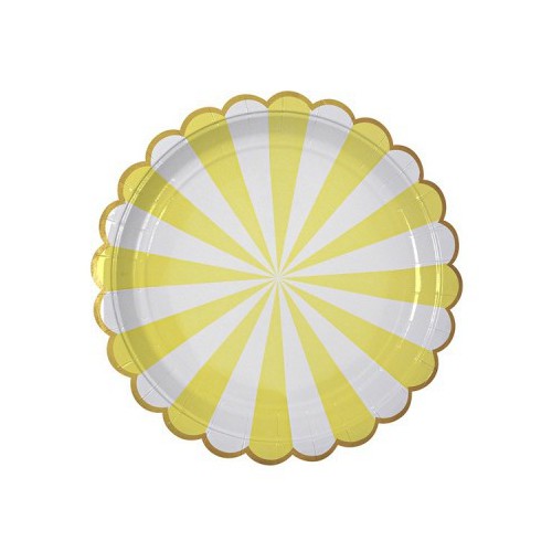 8 Yellow Meri Meri Big Plates