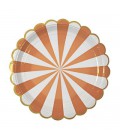 8 Orange Meri Meri Big Plates