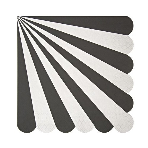 20 Petites Serviettes Noir Meri Meri