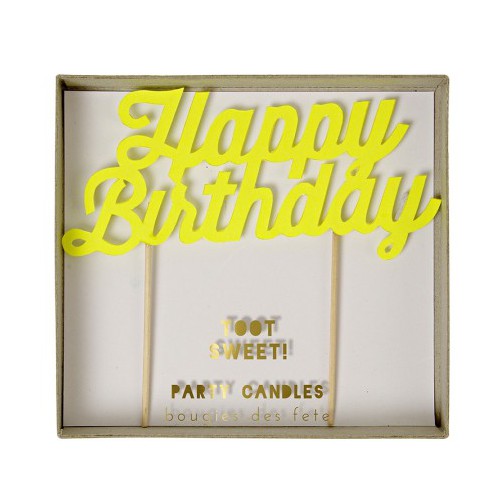 Gelbe Happy Birthday Kerze