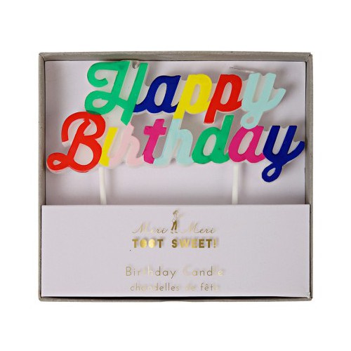 Vielfarbige Happy Birthday Kerze
