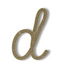 Acrylic Gold Glitter Letter D
