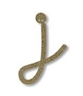 Acrylic Gold Glitter Letter J