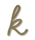 Goldener Polyacryl Buchstabe K