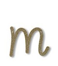 Acrylic Gold Glitter Letter M