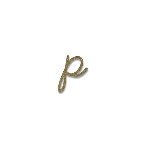 Acrylic Gold Glitter Letter P