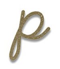Acrylic Gold Glitter Letter P