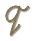 Acrylic Gold Glitter Letter Q