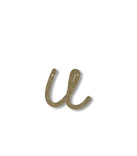 Acrylic Gold Glitter Letter U