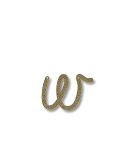Acrylic Gold Glitter Letter W
