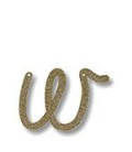 Acrylic Gold Glitter Letter W