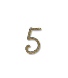 Acrylic Gold Glitter Number 5
