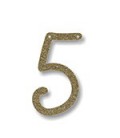 Goldene Polyacryl Ziffer 5
