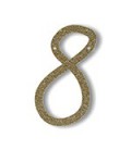 Acrylic Gold Glitter Number 8