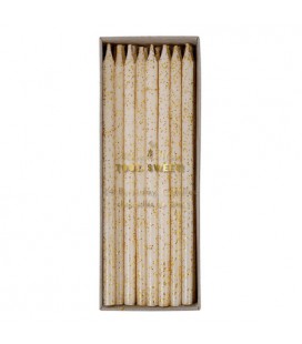 24 Gold Glitter Candles