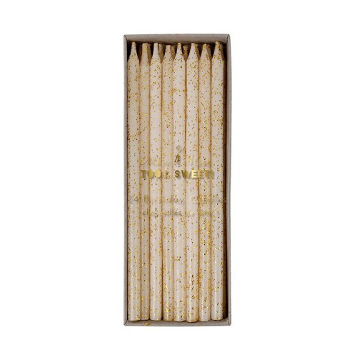 24 Gold Glitter Candles