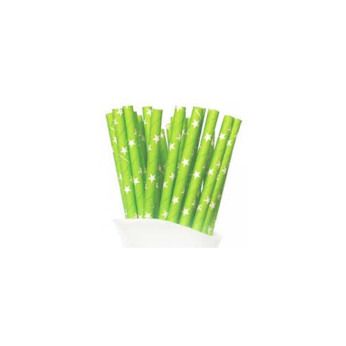 25 Red Star Paper Straws