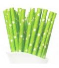 25 Green Star Paper Straws