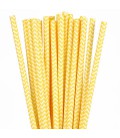 25 Yellow Chevron Paper Straws