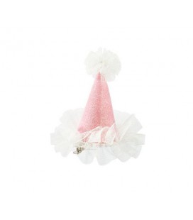 Mini Party Hat Pink Glitter