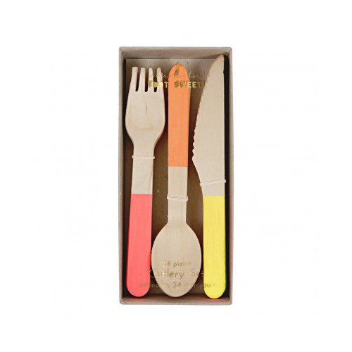 24 Wooden Cutlery Meri Meri