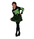 Squelette Fille Vert Déguisement Enfant