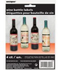 4 Vintage Halloween Wine Bottle labels