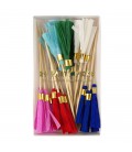 24 Colored Tassel Party Picks