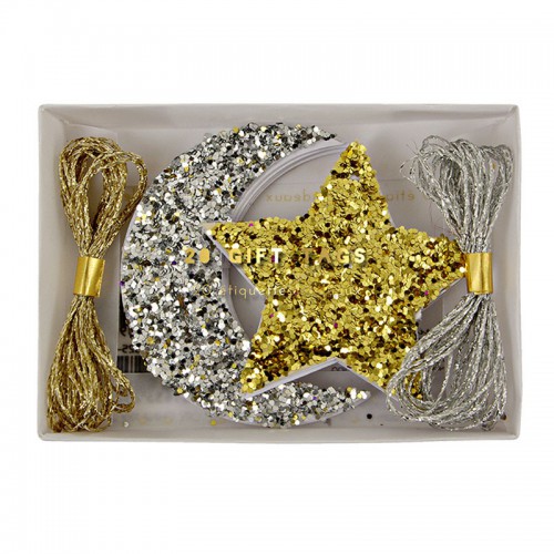 Boxed Moon and Star Tags