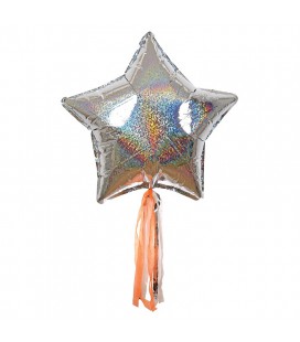 Silver Sparkly Star Balloons