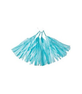 4 Himmelblaue Quasten